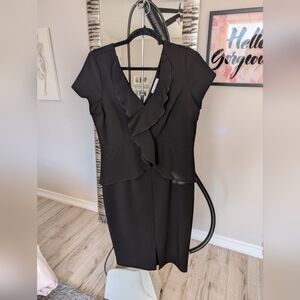 Joseph Ribkoff Black Peplum Ruffle Dress